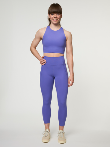 Girlfriend Collective Compressive High-Rise 7/8 Legging - Wild Iris