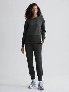 Varley Lowry Longline Sweat - Olive Marl