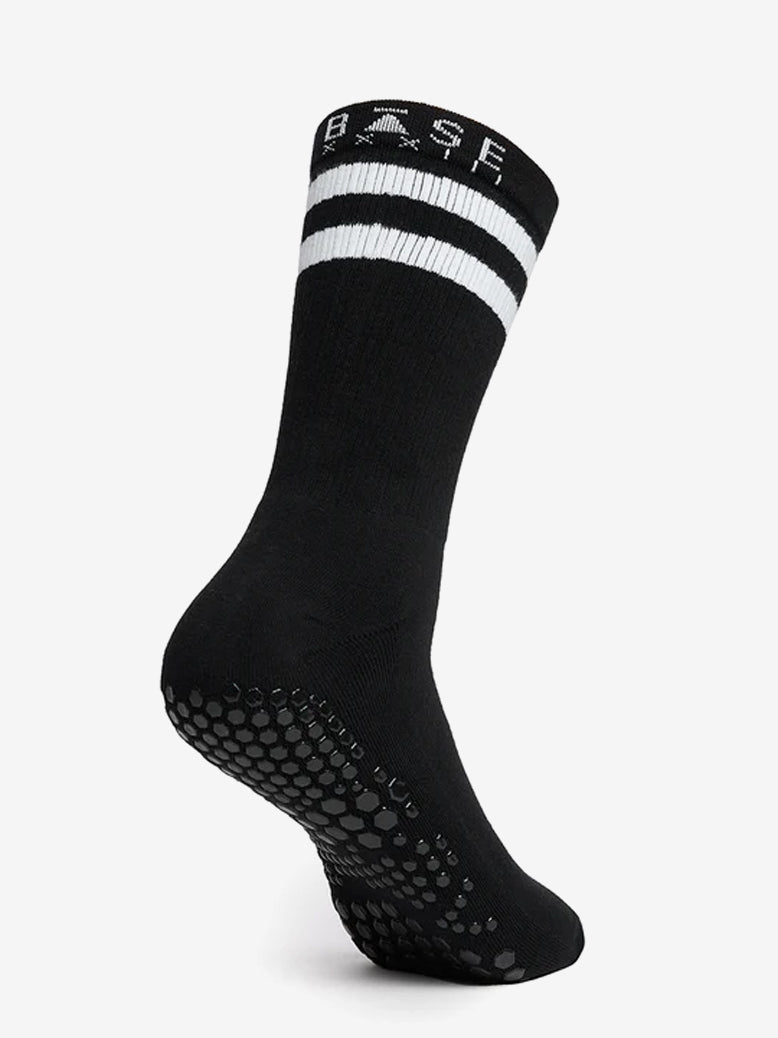 Base 33 Crew Grip Socks - Black & White Stripe