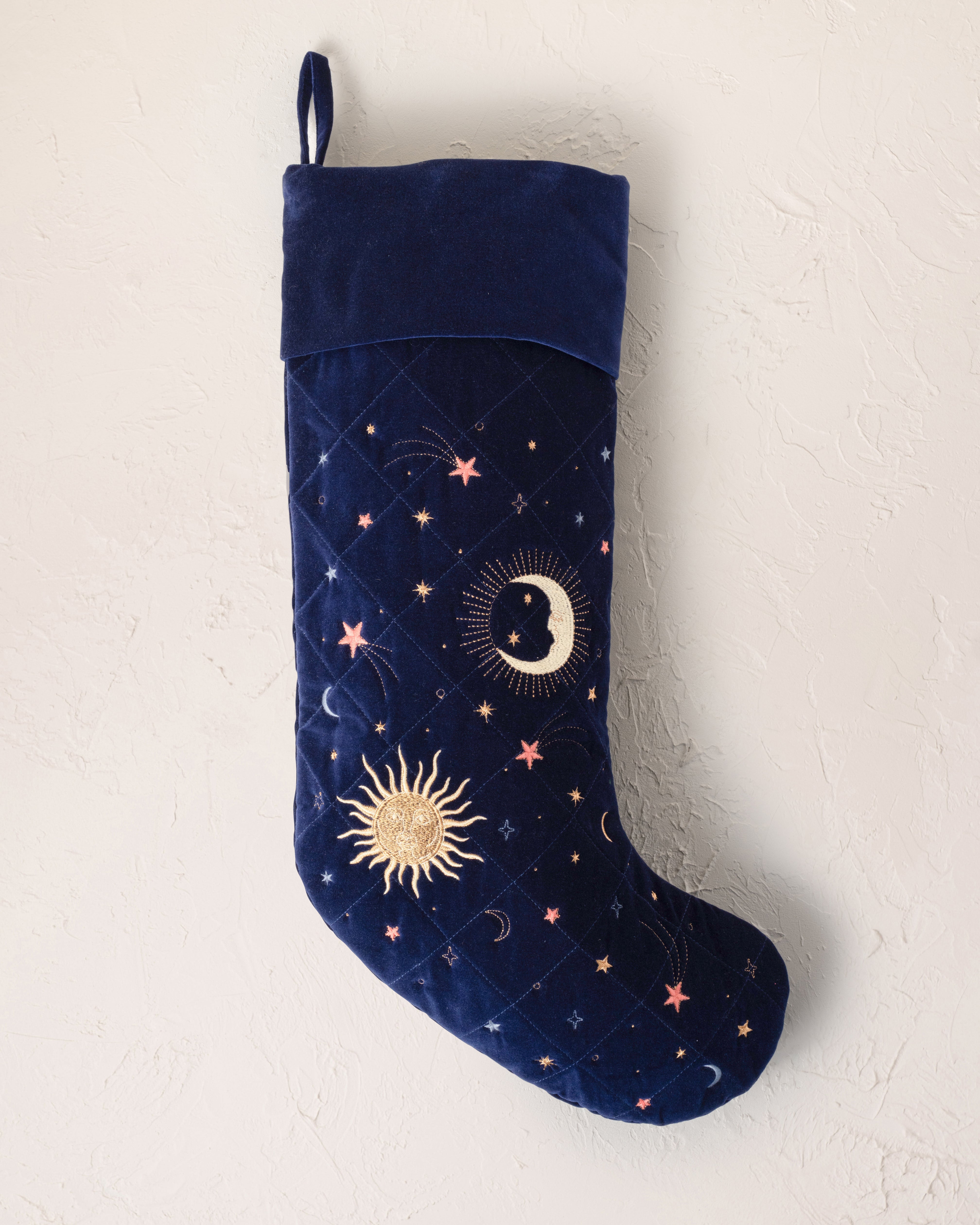 Elizabeth Scarlett Velvet Stocking - Navy Celestial