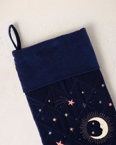 Elizabeth Scarlett Velvet Stocking - Navy Celestial