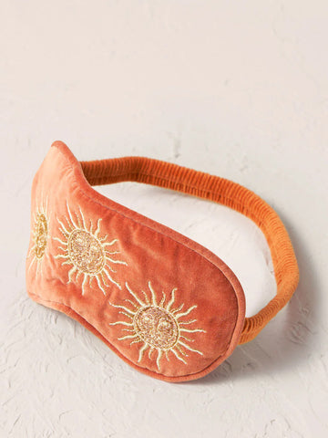 Elizabeth Scarlett Velvet Eye Mask - Rust Sun Goddess