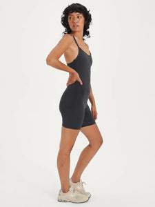 Girlfriend Collective V-Neck Barre Unitard - Black