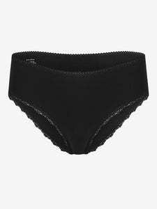 Komodo Paloma Organic Cotton Lace-Trim Knickers - Black