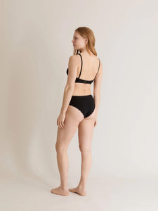 Komodo Paloma Organic Cotton Lace-Trim Knickers - Black