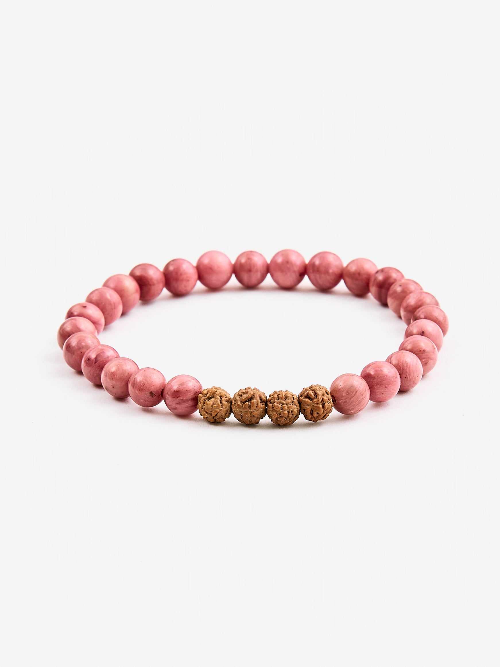 Mala Bead Bracelet - Pink Rhodonite