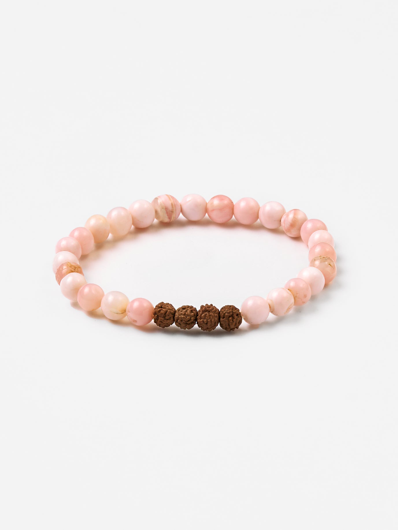 Mala Bead Bracelet - Pink Opal