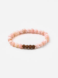 Mala Bead Bracelet - Pink Opal