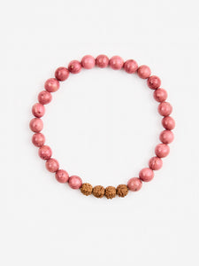 Mala Bead Bracelet - Pink Rhodonite