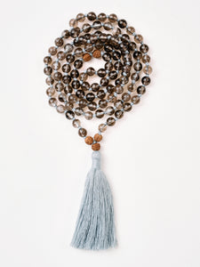 Mala Bead Necklace - Smoky Quartz