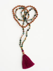 Mala Bead Necklace - Indian Agate