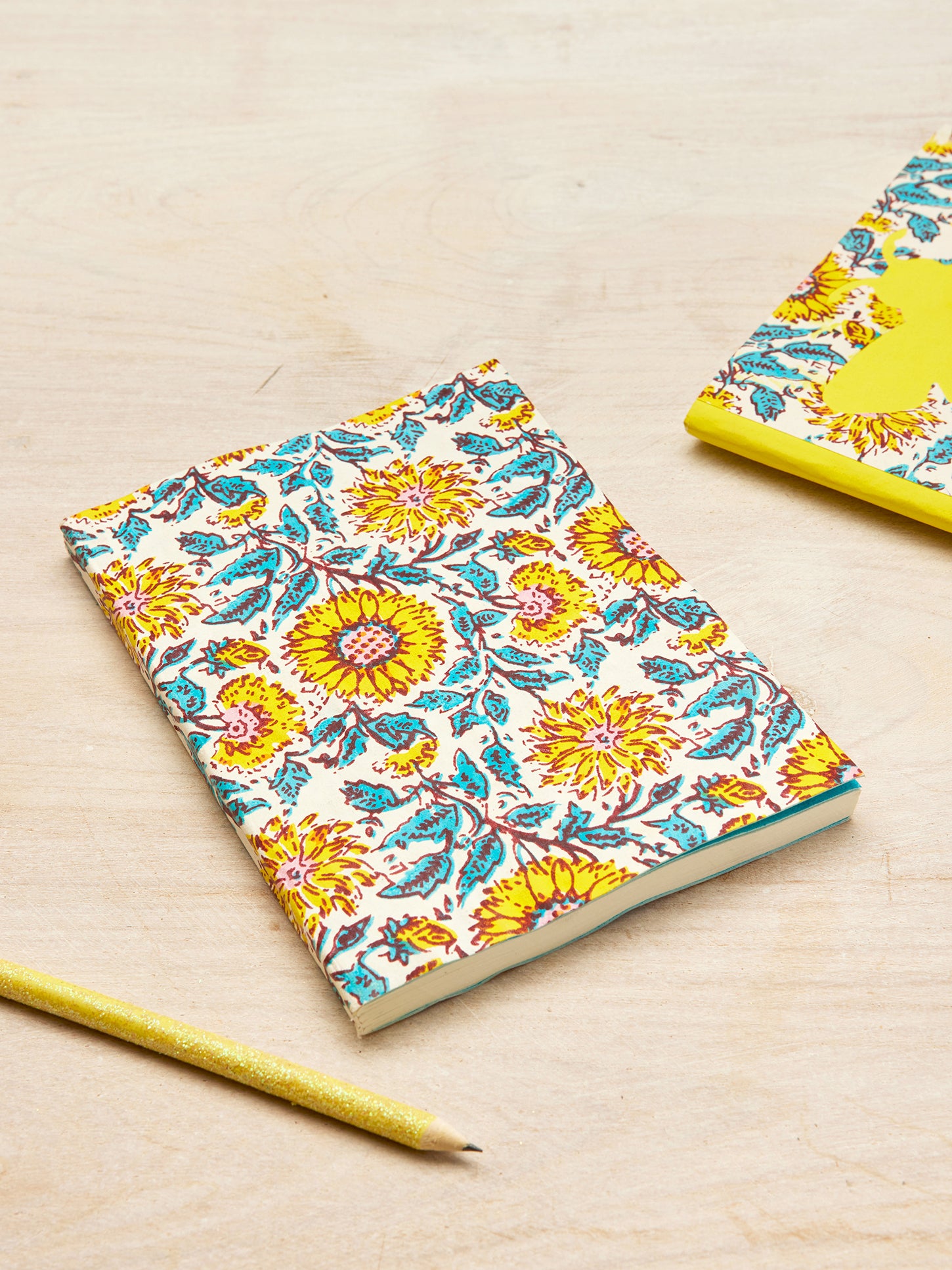 Namaste Block Print Notebook - Sunflower