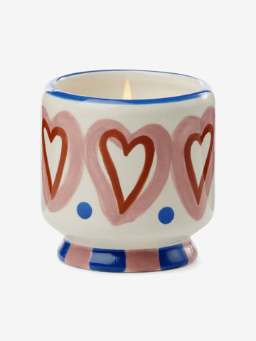 Paddywax Adopo Hearts Ceramic Candle - Rosewood Vanilla