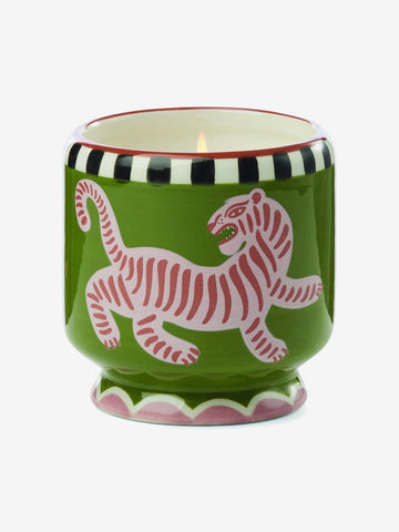 Paddywax Adopo Tiger Ceramic Candle - Black Cedar & Fig