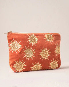 Elizabeth Scarlett Velvet Everyday Pouch - Rust Sun Goddess