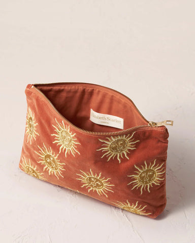 Elizabeth Scarlett Velvet Everyday Pouch - Rust Sun Goddess