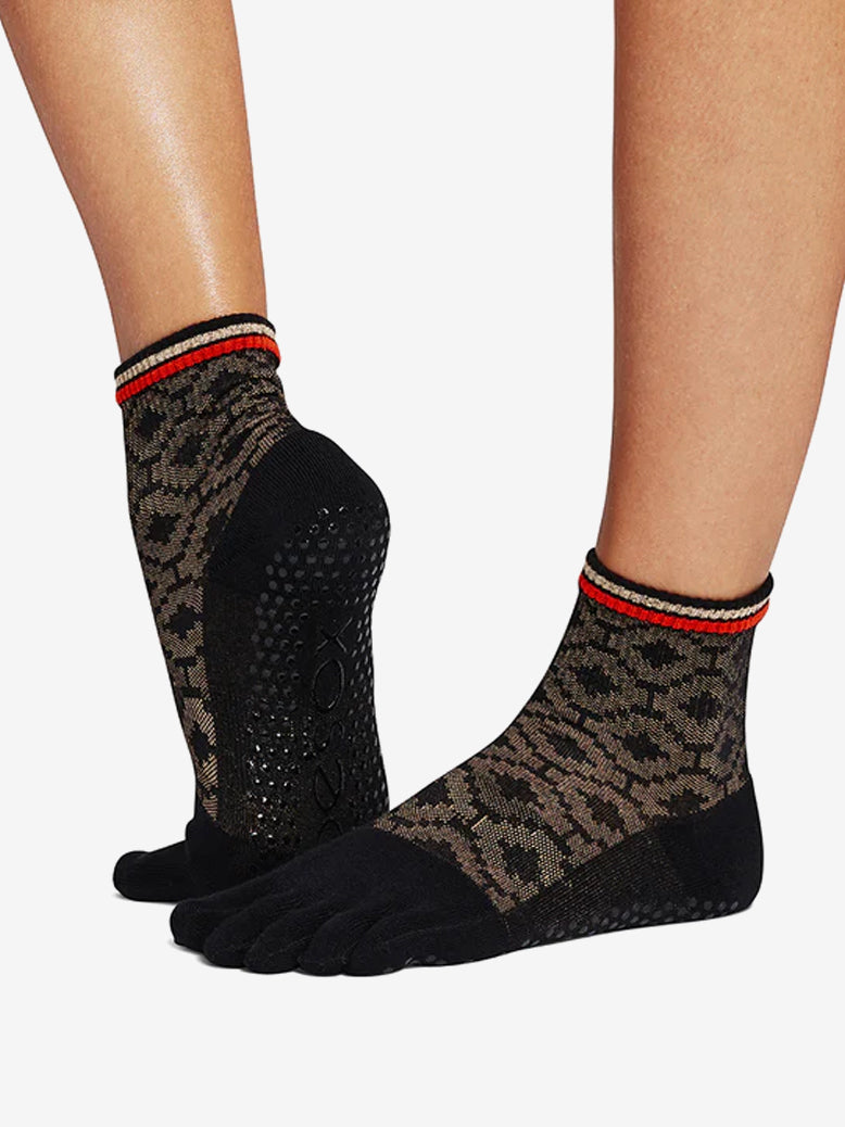 ToeSox Full Toe Melody Grip Socks - Volcanic Sand