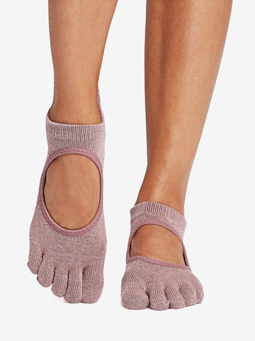 ToeSox Full Toe Bellarina Grip Socks - Rosy