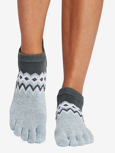 ToeSox Full Toe Low Rise Grip Socks - Peaks