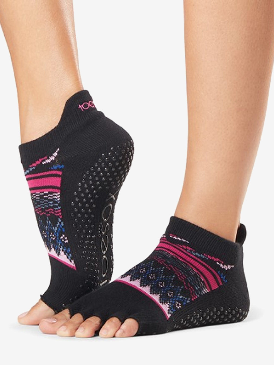 ToeSox Half Toe Low Rise Grip Socks - Woodstock