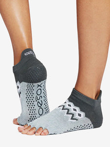 ToeSox Half Toe Low Rise Grip Socks - Peaks