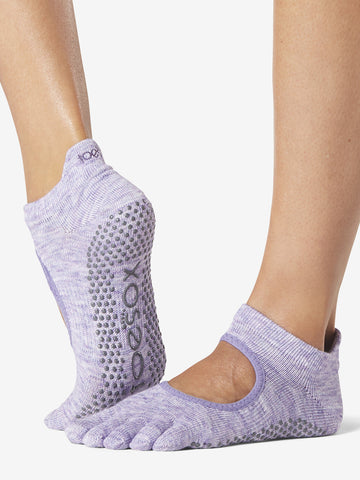 Toesox Full Toe Bellarina Grip Socks - Heather Purple