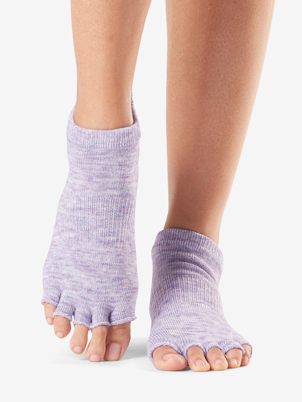 Toesox Half Toe Low Rise Grip Socks - Heather Purple