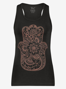 Urban Goddess Hamsa Core Yoga Tank - Onyx Black