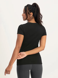 Urban Goddess OM Core Yoga Tee - Onyx Black