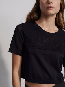 Varley Paden Cropped Tee - Black