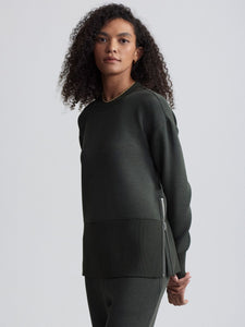 Varley Lowry Longline Sweat - Olive Marl