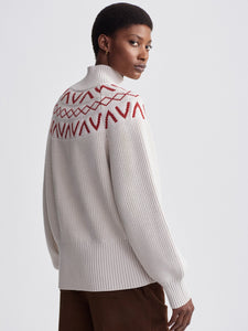 Varley Marcie Fairisle Yoke Knit Sweater - Silver Birch