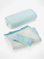 Luxury meditation kit meditation cushion blanket lavender eye pillow meditation set restorative yoga home floor cushion elevated home organic sustainable eco friendly bolster compact mini easy store beginner small meditation starter beginner new light green eucalyptus sage pale green mint green