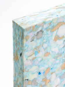 sustainable chipped foam half yoga block